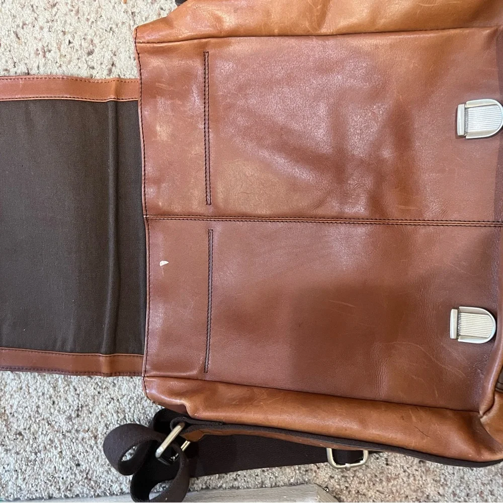FOSSIL Messenger‎ Crossbody Bag Unisex Brown Distressed Leather Business School